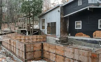 Prepared site with foundation forms for home remodeling and addition project in Savannah, GA